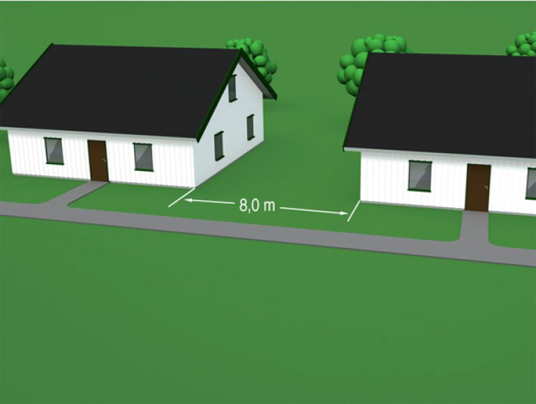 § 11-6 Figur 3: Skille mellom lave byggverk i ulike bruksenheter.