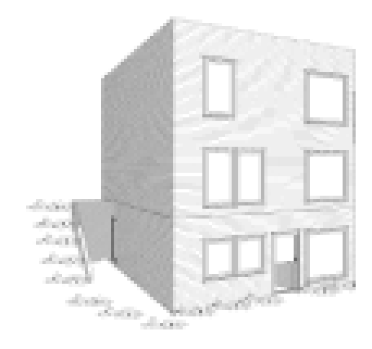 Frittliggende boligbygg i maksimalt tre etasjer med horisontale leilighetsskiller